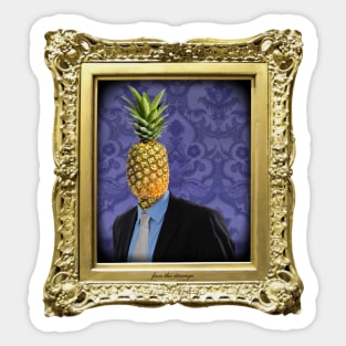 Pineapple Man in Vintage Frame Sticker